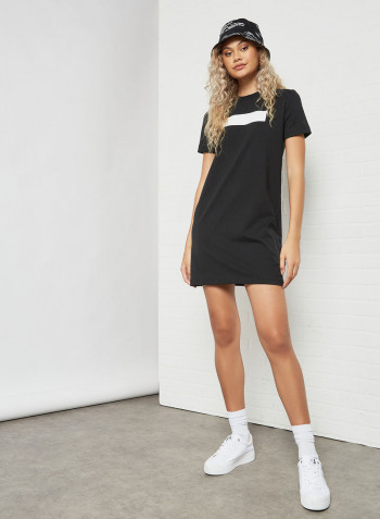 Embossed Logo T-Shirt Dress Black