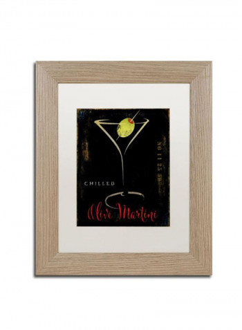 Olive Martini I Wooden Framed Wall Art Black 11 x 14inch
