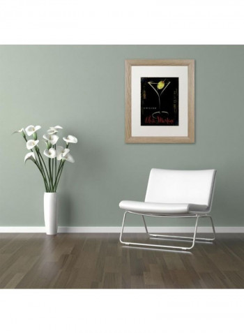 Olive Martini I Wooden Framed Wall Art Black 11 x 14inch