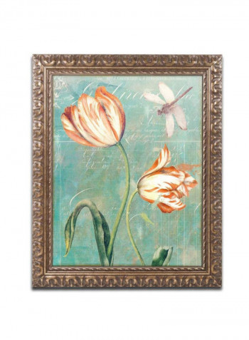 Tulips Ablaze I Framed Wall Art Green/Red 11 x 14inch