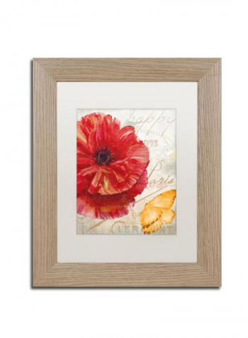 Red Motorcycle Wooden Framed Wall Art Multicolour 11 x 14inch