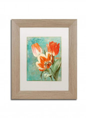 Tulips Ablaze Ii Framed Wall Art Green/Red 11 x 14inch