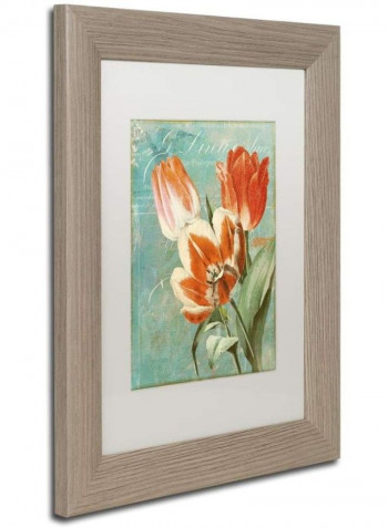 Tulips Ablaze Ii Framed Wall Art Green/Red 11 x 14inch