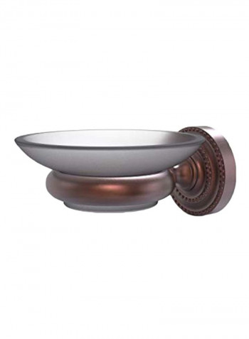 Wall Mounted Soap Dish Brown/Silver 4.5x2.5x3inch
