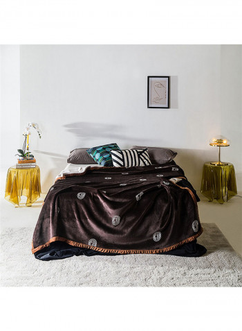 Solid Color Soft Bedding Blanket Cotton Dark Brown 150x200centimeter