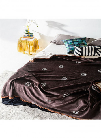 Solid Color Soft Bedding Blanket Cotton Dark Brown 150x200centimeter