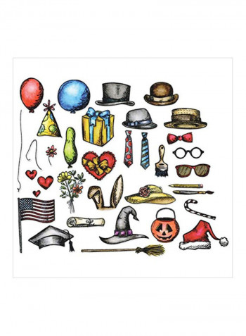 30-Piece Crazy Things Framelits Dies Yellow/Red/Brown