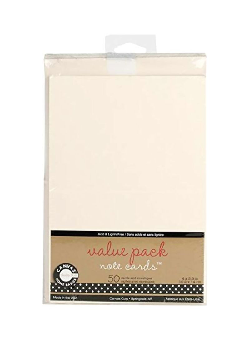50-Piece Note Cards With Envelopes Ivory