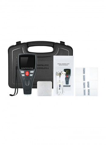 Handheld Digital Paint Coating Thickness Tester Kit Black 70 x 35 x 150millimeter