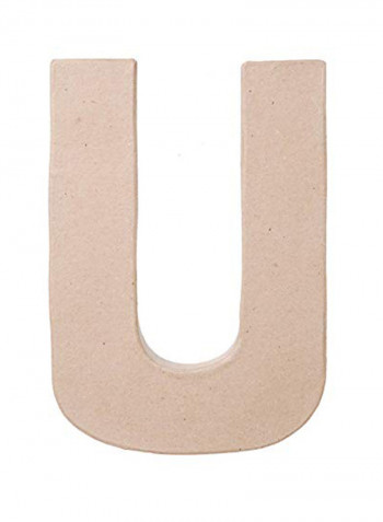 Letter U Paper Mache Brown