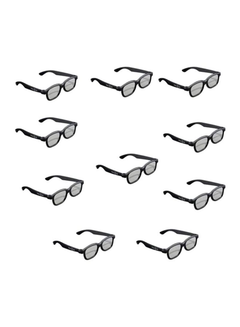 Pack Of 10 3D Glasses Black/Clear