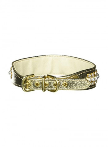 Pearl Studded Collar Gold/White 16inch