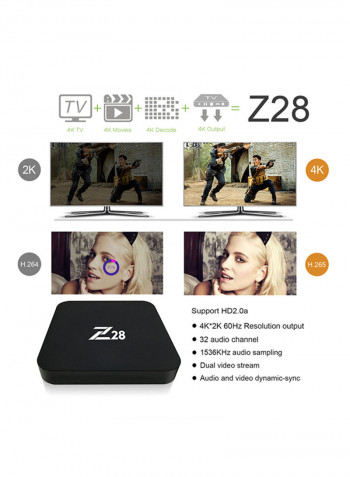 Z28 4K Smart TV Box V291 Black