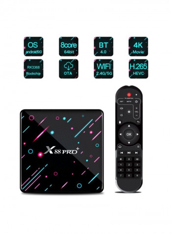 Android 9.0 Smart TV Set Top Box X88 PRO PLUS Black