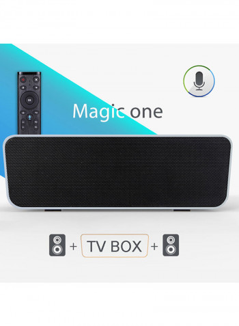 Magic One Android TV Box + Wireless Bluetooth Speaker Sound Bar RK3328 Silver
