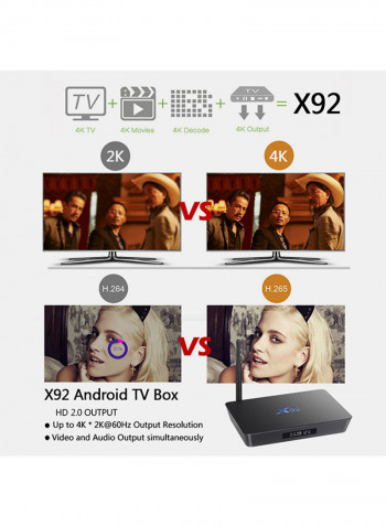 X92 4K Smart TV Box V258 Black