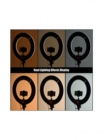 60W 3000-6000K Dimmable Colour Temperature Photography LED Ring Light 18inch Black