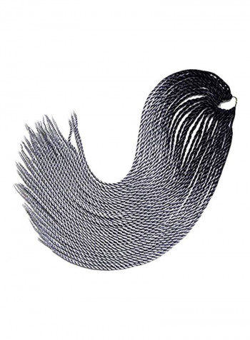 Pack Of 3 Senegalese Twist Crochet Hair Extension Grey/Black 24inch