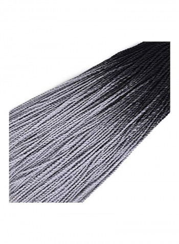 Pack Of 3 Senegalese Twist Crochet Hair Extension Grey/Black 24inch