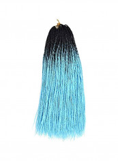 Pack Of 3 Twist Crochet Hair Extension Blue/Black 24inch