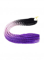 Pack Of 3 Twist Crochet Hair Extension Pink/Purple/Black 24inch