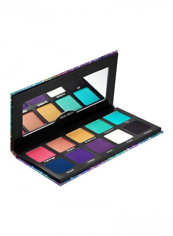 10-Colour Rainbow Eyeshadow Palette White/Black/Blue