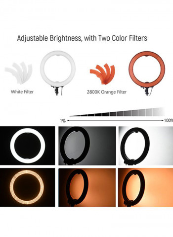 LED Video Light Dimmable Photography Ring Fill Light Set Multicolour