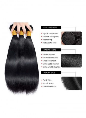 3-Piece Brazilian Virgin Hair Bundles black 14inch