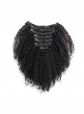 7-Piece Curly Hair Extensions Set Black 12inch