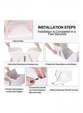 Portable Photo Studio Box with USB Cable and Shooting Tent Multicolour