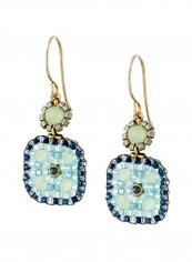 Prehnite Quartz Embellished Drop Earrings
