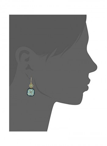Prehnite Quartz Embellished Drop Earrings