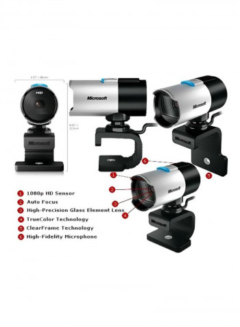 1920 x 1080 Resolution Webcam ForPC & Mac - Q2F-00016 Black/Silver