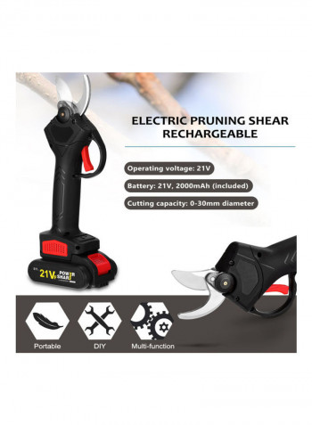 Cordless Electric Pruning Shear Tool Black/Red
