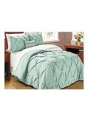 3-Piece Comforter Set Polyester Misty Blue Full/Queen