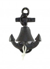Iron Wall Mounted Anchor Bell Black 8inch