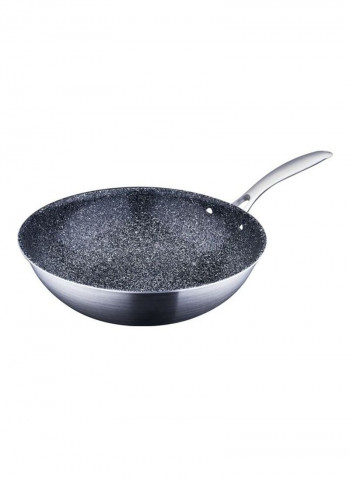 Non-Stick Wok Cooking Pot Silver/Clear/Black