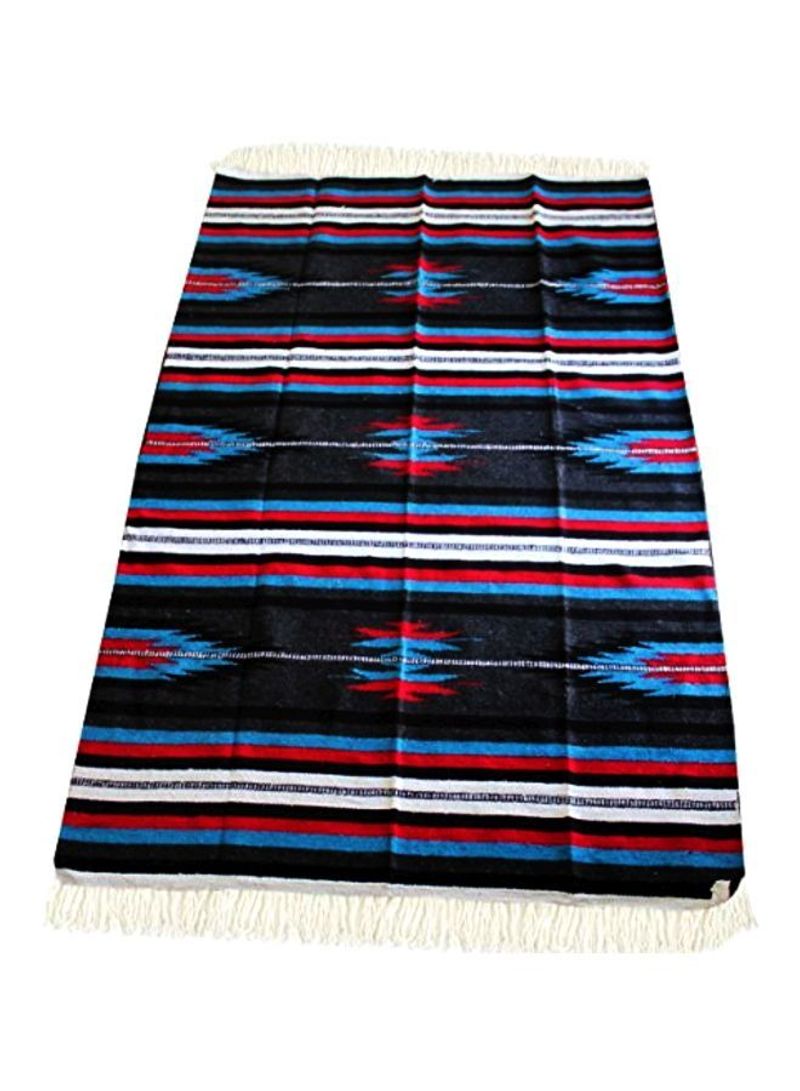 Hand Woven Blanket Grey/Red/Blue 80x50inch