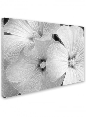 Sheer Malva Floral Design Canvas Wall Art Multicolour 18 x 24inch