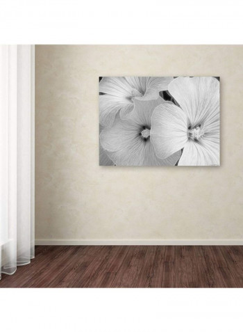 Sheer Malva Floral Design Canvas Wall Art Multicolour 18 x 24inch