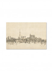 Toronto Canada Skyline Sheet Music Canvas Wall Art multicolour 16 x 24inch
