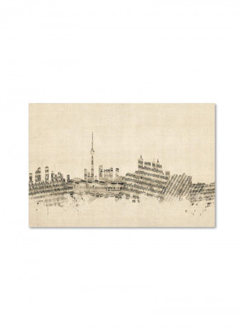 Toronto Canada Skyline Sheet Music Canvas Wall Art multicolour 16 x 24inch
