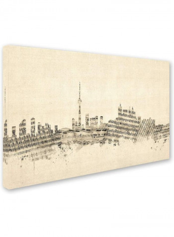Toronto Canada Skyline Sheet Music Canvas Wall Art multicolour 16 x 24inch