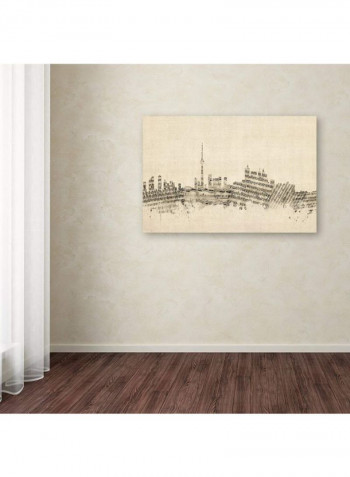 Toronto Canada Skyline Sheet Music Canvas Wall Art multicolour 16 x 24inch