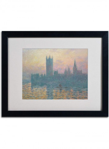 The Houses Of Parliament Canvas Framed Wall Art multicolour 16 x 20inch