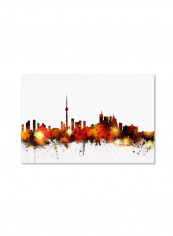 Toronto Canada Skyline Iii Canvas Wall Art Red/White 16 x 24inch