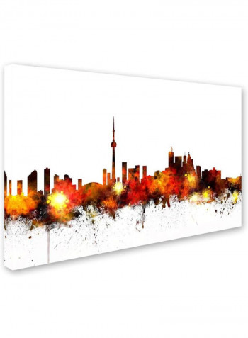 Toronto Canada Skyline Iii Canvas Wall Art Red/White 16 x 24inch