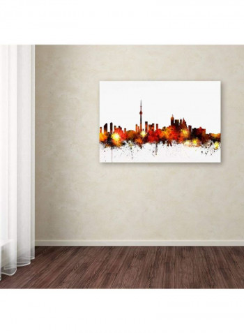Toronto Canada Skyline Iii Canvas Wall Art Red/White 16 x 24inch