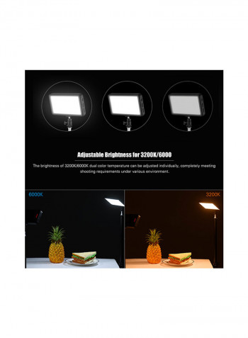 2-Piece LED Video Light Kit 2200mAh Black