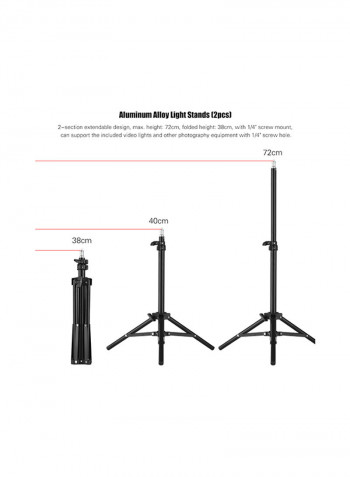 2-Piece LED Video Light Kit 2200mAh Black